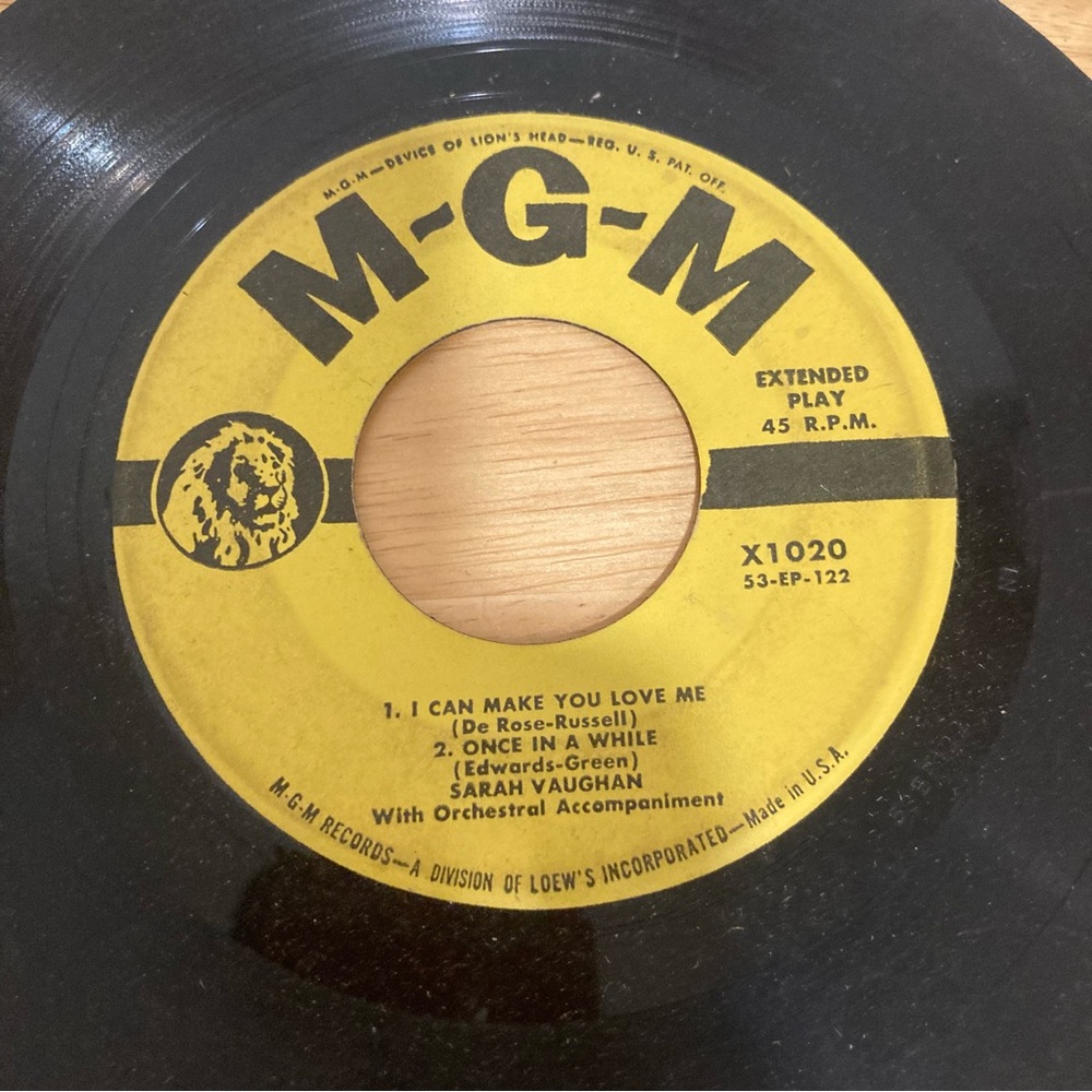 Vintage 1950s Jazz Sarah Vaughan MGM The Man I Love US 7" EP - Picture 10 of 16